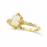 1.11 Karat Pırlantalı Opal Taşlı Vintage Yüzük 3