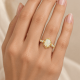 1.11 Karat Pırlantalı Opal Taşlı Vintage Yüzük 2