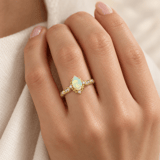 0,62 Karat Pırlantalı Opal Taşlı Vintage Yüzük 2