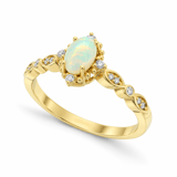 0,62 Karat Pırlantalı Opal Taşlı Vintage Yüzük 3