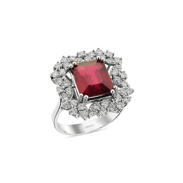4,96 Karat Pırlantalı Yakut Taşlı Baget Yüzük